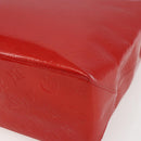 LOUIS VUITTON Monogram Vernis Reade MM Hand Bag Red Rouge M91086 LV Auth 169235-9