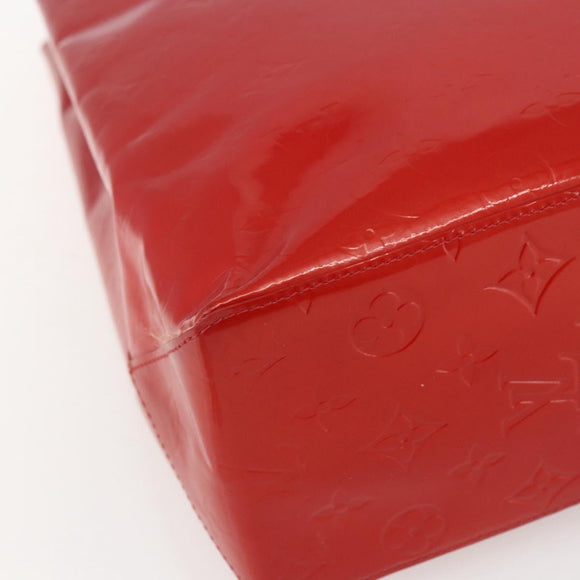 LOUIS VUITTON Monogram Vernis Reade MM Hand Bag Red Rouge M91086 LV Auth 169235