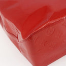 LOUIS VUITTON Monogram Vernis Reade MM Hand Bag Red Rouge M91086 LV Auth 169235-16