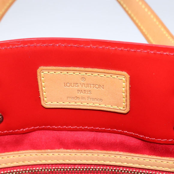 LOUIS VUITTON Monogram Vernis Reade MM Hand Bag Red Rouge M91086 LV Auth 169235