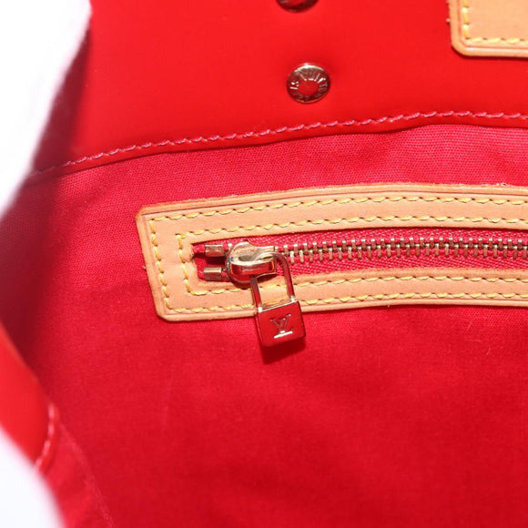 LOUIS VUITTON Monogram Vernis Reade MM Hand Bag Red Rouge M91086 LV Auth 169235