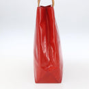 LOUIS VUITTON Monogram Vernis Reade MM Hand Bag Red Rouge M91086 LV Auth 169235-3