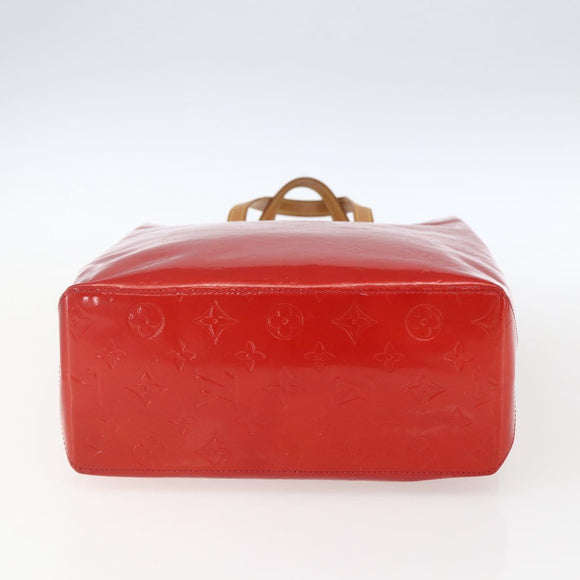 LOUIS VUITTON Monogram Vernis Reade MM Hand Bag Red Rouge M91086 LV Auth 169235
