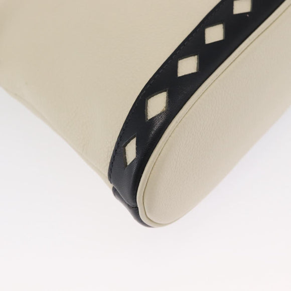 SAINT LAURENT Hand Bag Leather White Auth 169261V
