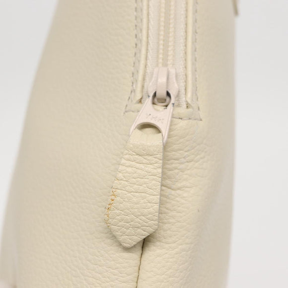 SAINT LAURENT Hand Bag Leather White Auth 169261V