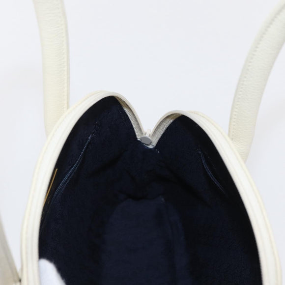 SAINT LAURENT Hand Bag Leather White Auth 169261V