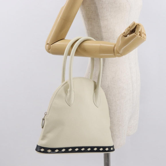 SAINT LAURENT Hand Bag Leather White Auth 169261V