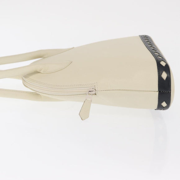 SAINT LAURENT Hand Bag Leather White Auth 169261V