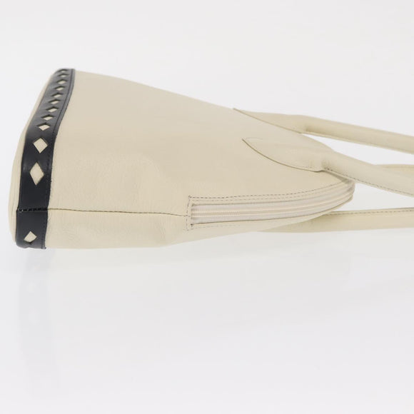 SAINT LAURENT Hand Bag Leather White Auth 169261V