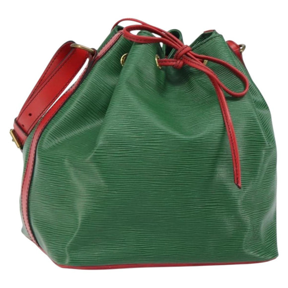 LOUIS VUITTON Epi Petit Noe Shoulder Bag Bicolor Green Red M44147 Auth 169262