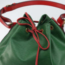 LOUIS VUITTON Epi Petit Noe Shoulder Bag Bicolor Green Red M44147 Auth 169262-10
