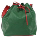 LOUIS VUITTON Epi Petit Noe Shoulder Bag Bicolor Green Red M44147 Auth 169262-13