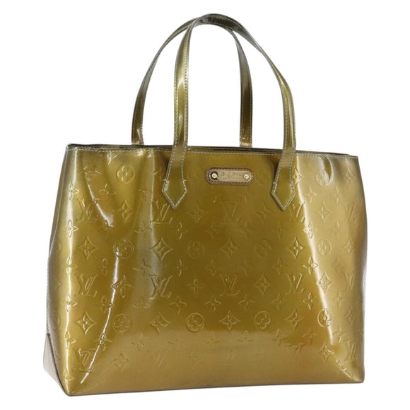 LOUIS VUITTON Monogram Vernis Wilshire MM Bag Gris Art Deco M91648 Auth 169286