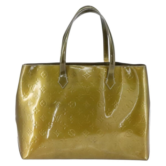 LOUIS VUITTON Monogram Vernis Wilshire MM Bag Gris Art Deco M91648 Auth 169286