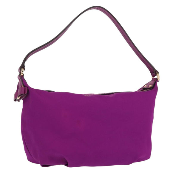 Salvatore Ferragamo Hand Pouch Nylon Purple Gold Auth 169291V