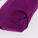Salvatore Ferragamo Hand Pouch Nylon Purple Gold Auth 169291V-9