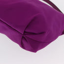 Salvatore Ferragamo Hand Pouch Nylon Purple Gold Auth 169291V-14