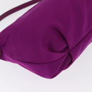 Salvatore Ferragamo Hand Pouch Nylon Purple Gold Auth 169291V-15