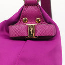 Salvatore Ferragamo Hand Pouch Nylon Purple Gold Auth 169291V-17