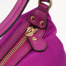 Salvatore Ferragamo Hand Pouch Nylon Purple Gold Auth 169291V-18