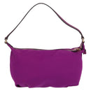 Salvatore Ferragamo Hand Pouch Nylon Purple Gold Auth 169291V-2