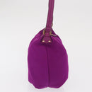 Salvatore Ferragamo Hand Pouch Nylon Purple Gold Auth 169291V-3