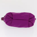 Salvatore Ferragamo Hand Pouch Nylon Purple Gold Auth 169291V-5
