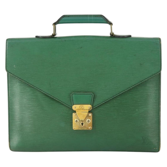 LOUIS VUITTON Epi Serviette Conseiller Briefcase Green M54424 LV Auth 169292