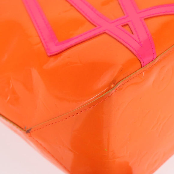 LOUIS VUITTON Monogram Vernis Fluo Reade MM Bag Orange Pink M91902 Auth 169293V