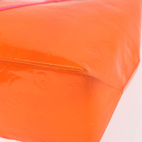 LOUIS VUITTON Monogram Vernis Fluo Reade MM Bag Orange Pink M91902 Auth 169293V