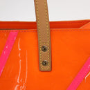 LOUIS VUITTON Monogram Vernis Fluo Reade MM Bag Orange Pink M91902 Auth 169293V-10