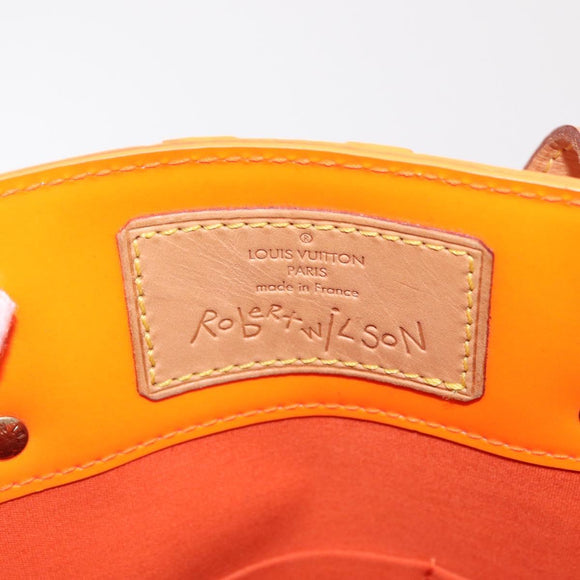 LOUIS VUITTON Monogram Vernis Fluo Reade MM Bag Orange Pink M91902 Auth 169293V