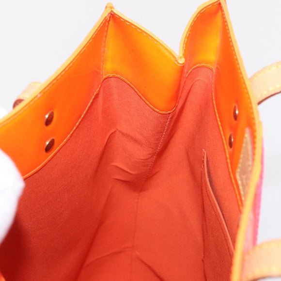 LOUIS VUITTON Monogram Vernis Fluo Reade MM Bag Orange Pink M91902 Auth 169293V