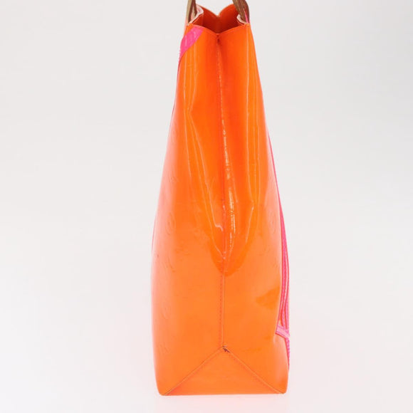 LOUIS VUITTON Monogram Vernis Fluo Reade MM Bag Orange Pink M91902 Auth 169293V