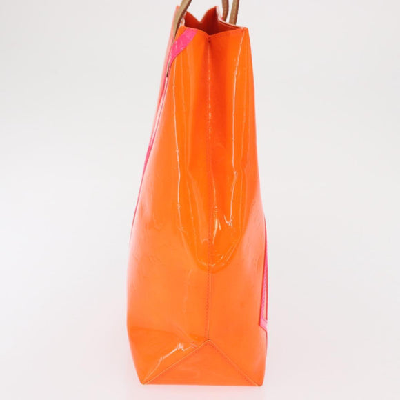 LOUIS VUITTON Monogram Vernis Fluo Reade MM Bag Orange Pink M91902 Auth 169293V