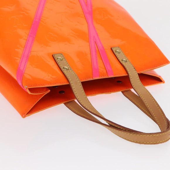 LOUIS VUITTON Monogram Vernis Fluo Reade MM Bag Orange Pink M91902 Auth 169293V