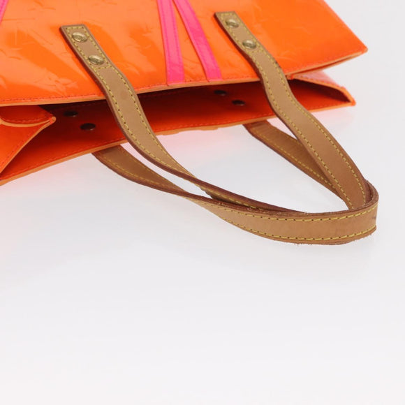LOUIS VUITTON Monogram Vernis Fluo Reade MM Bag Orange Pink M91902 Auth 169293V