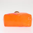 LOUIS VUITTON Monogram Vernis Fluo Reade MM Bag Orange Pink M91902 Auth 169293V-5
