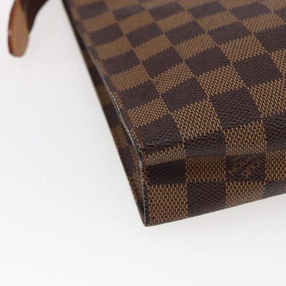 LOUIS VUITTON Damier Ebene Poche Toilette 26 Pouch N47543 LV Auth 169310