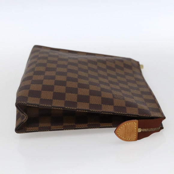 LOUIS VUITTON Damier Ebene Poche Toilette 26 Pouch N47543 LV Auth 169310