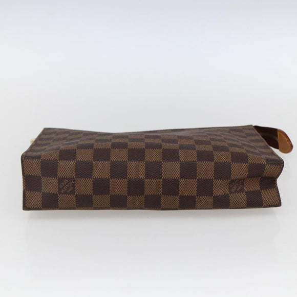 LOUIS VUITTON Damier Ebene Poche Toilette 26 Pouch N47543 LV Auth 169310