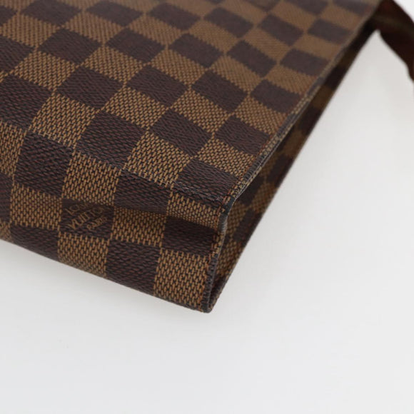 LOUIS VUITTON Damier Ebene Poche Toilette 26 Pouch N47543 LV Auth 169310