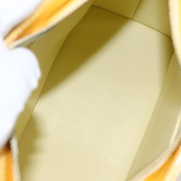 LOUIS VUITTON Monogram Vernis Houston Hand Bag Lime Yellow M91055 LV Auth 169336