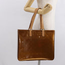 LOUIS VUITTON Monogram Vernis Columbus Tote Bag Bronze M91134 LV Auth 169337-22