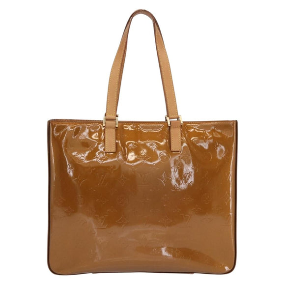 LOUIS VUITTON Monogram Vernis Columbus Tote Bag Bronze M91134 LV Auth 169337