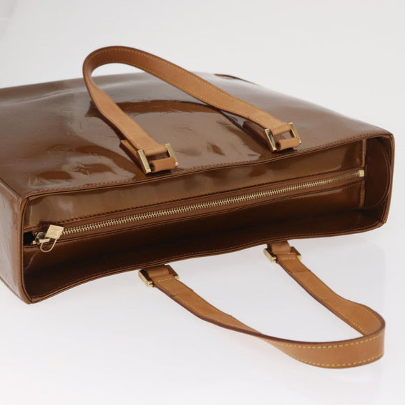 LOUIS VUITTON Monogram Vernis Columbus Tote Bag Bronze M91134 LV Auth 169337
