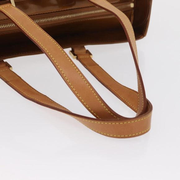 LOUIS VUITTON Monogram Vernis Columbus Tote Bag Bronze M91134 LV Auth 169337
