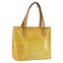 LOUIS VUITTON Monogram Vernis Houston Hand Bag Lime Yellow M91055 LV Auth 169338-1