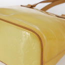 LOUIS VUITTON Monogram Vernis Houston Hand Bag Lime Yellow M91055 LV Auth 169338-9