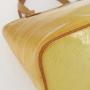 LOUIS VUITTON Monogram Vernis Houston Hand Bag Lime Yellow M91055 LV Auth 169338-14